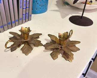 Brass Arboreal Candle Holders