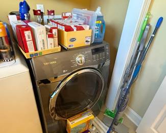 cleaning supplies, washer dryer