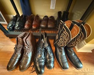 mens size 13 dress shoes and cowboy boots , practically new condition