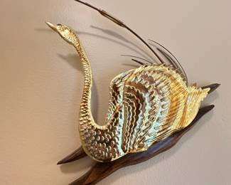 Brass Swan Wall Decor