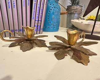 Brass Arboreal Candle Holders