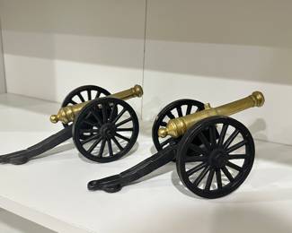 Small Brass Cannon Decor Pieces
