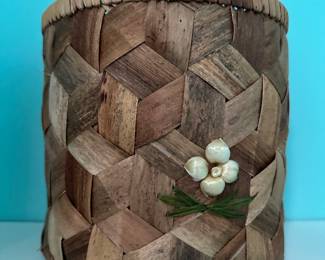 Woven Plank Wastebasket