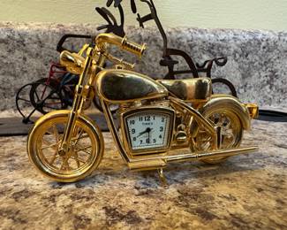 Brass Motorcycle Clock
