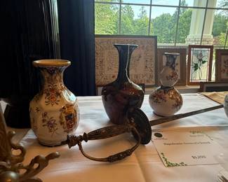 Faience de Rouen Vases, Rookwood Vase, Napoleonic-Era General's Sword