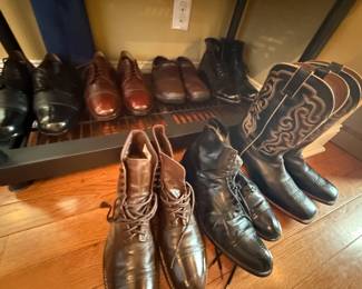 mens size 13 dress shoes and cowboy boots , practically new condition