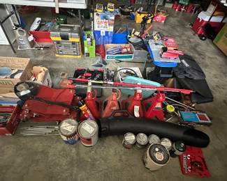 Assorted Tools, Paint, Hardware