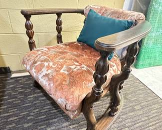 Vintage Wooden Cushioned Chair