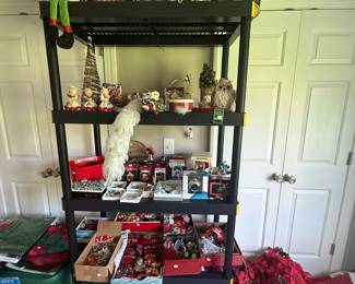 room full of Christmas decor