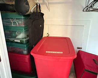 Bins of Christmas Decor