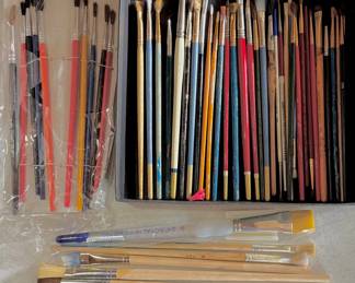 Large Assortment of Small Paintbrushes