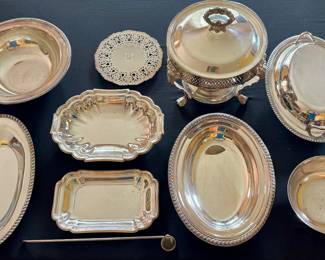 Just a small example of the many silver dishes, bowls, trays, etc. available!