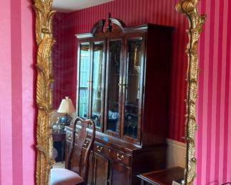Gilt mirror (China Cabinet in Reflection Not For Sale)