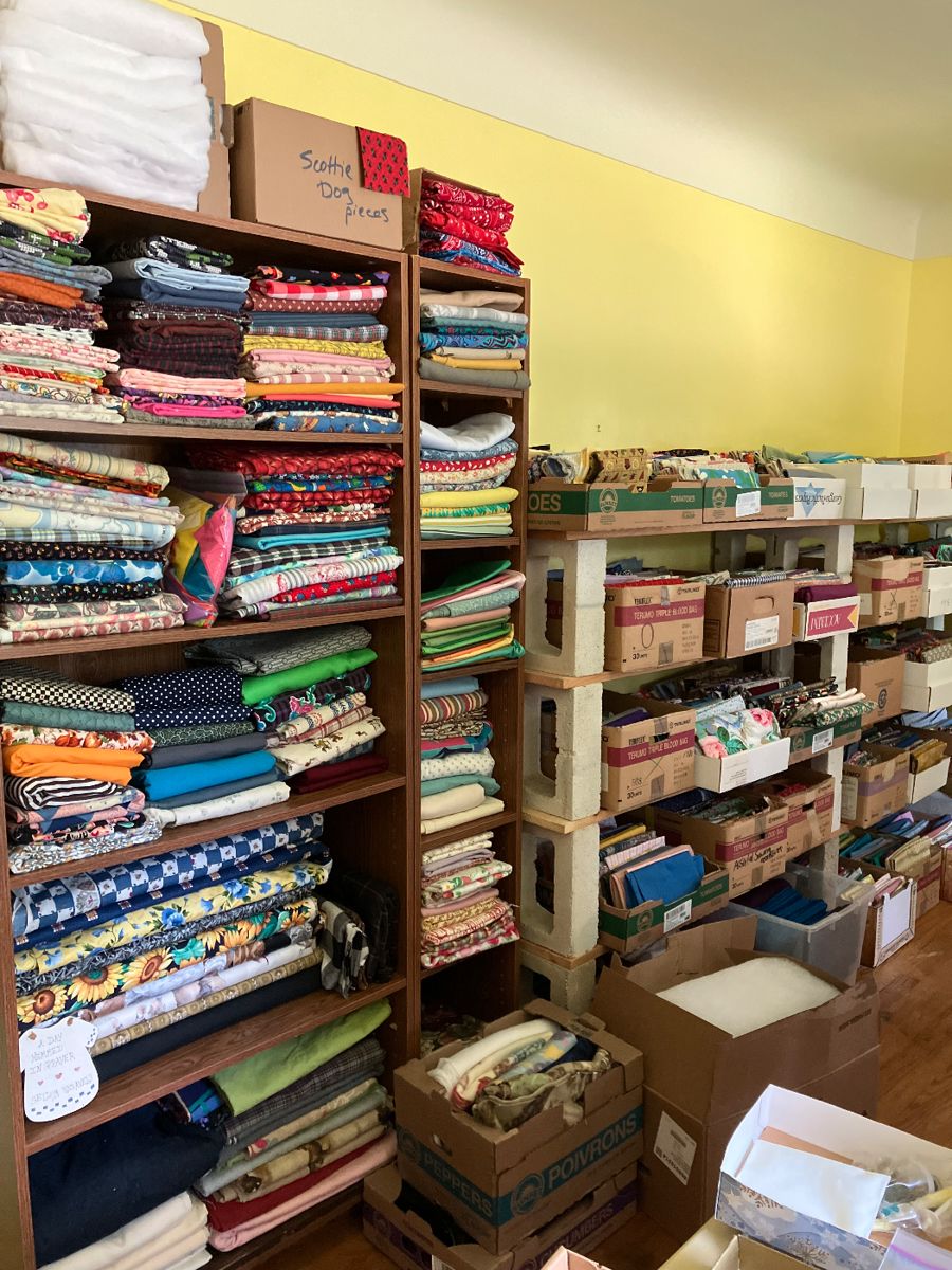 Living room full of fabric/material