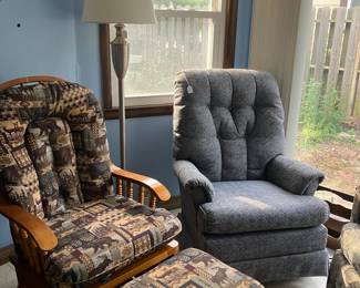 Blue chair is new. Purchased from Tri City furniture