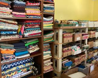 Living room full of fabric/material