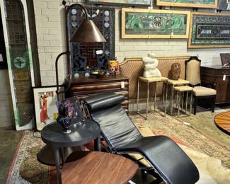 Le Corbusier Chaise LC4 Chaise Lounge , Restoration Hardware Belgian Floor Lamp