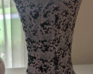 Vintage McCoy Pink and Black Brocade Vase