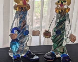 Pair of Murano Glass Clowns