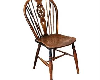 Lot 026-001
Early 19th C Wheel Back Windsor Side Chair
