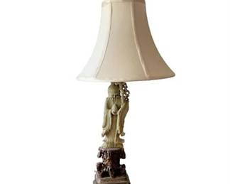 Lot 005-002
Mid Century Chinese Soapstone Carved Immortal Table Lamp