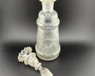 Lot 215
Glass Decanter with Scalloped Edge, 19th C