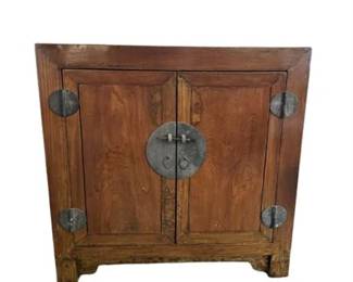 Lot 100-007
Antique Chinese Mid-Height Lacquered Ming Style Wedding Cabinet