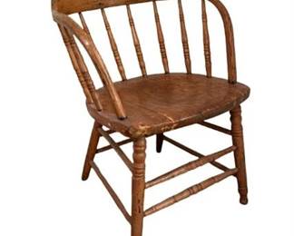 Lot 047
19th Century Captains Chair, Oak