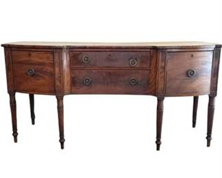 Lot 025-001
Flame Mahogany Break Front, Early 20th C