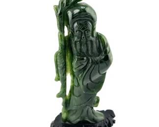 Lot 100-094
Immortal God Nanji Laoren of Longevity, Spinach Jade Figurine