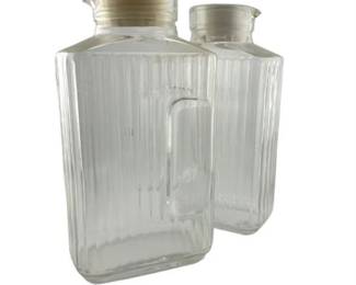 Lot 181
Vintage Arcoroc France Retro Ribbed 2 Qt Refrigerator Glass Pitcher with Lid