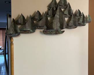 Metal sailboats wall Art