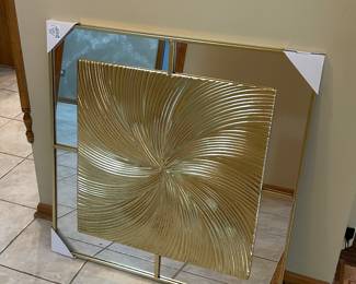 Gold Swirl Square Mirror