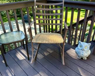 Metal Rocker and Side Table