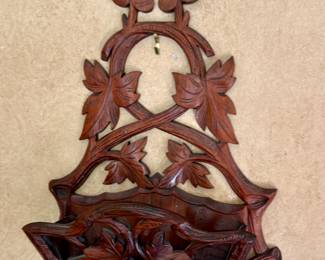 Wood Carved Wall Pocket