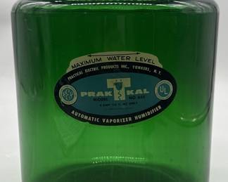 Vintage Green Glass PRAK-T-KAL Vaporizer Jar