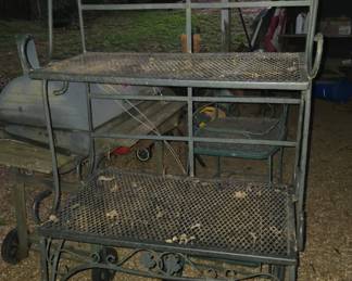 Wrought iron outdoor baker's rack