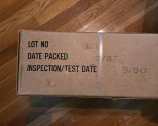 2 cases of 12 MREs ea. from 1987 - cases never opened!