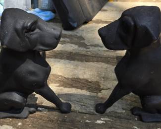 Liberty Foundry Cast Iron Black Lab Fire Dogs - never used!!!