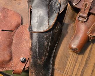 Gun Holsters - 1911 Bolen Lea Prod. 7791466, 1910-1922 Nur fur lange Browning Pistole Kal. 7.65 (WWII German Luftwafe?), Shoulder harness holster.