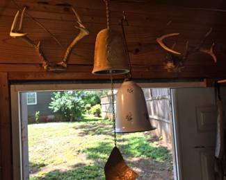 Wind Chimes & deer antlers (large enough for knife handles or pencils)