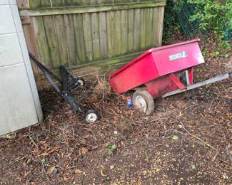 Pull behind dethatcher & garden trailer