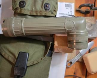 U.S. MK-991/U Flashlights, Intrenching Tool, First Aid Kits, Goggles, Sun, Wind and Dust 11/87 in box.
