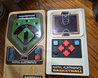 Vintage Mattel Handheld Baseball, Basketball & Football* games. *not shown in photo
