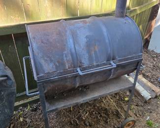 Steel barrel charcoal grill, smoker