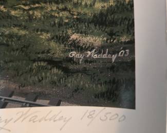 Ray Waddey (aviation artist) signed, limited edition print of Lake Weir Yacht Club circa 1915
