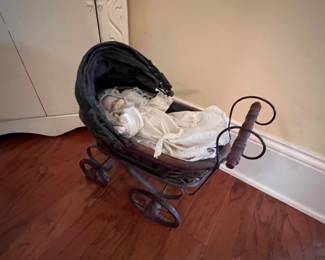 Antique doll stroller
