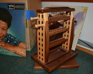 Artisan wood jewelry stand