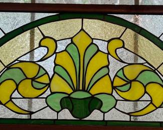 Beveled stained glass 3 ft wide X 17 inches tall 