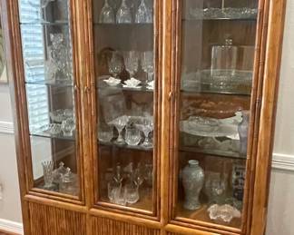 China cabinet 
57 inches wide X 16 inches deep X 81 inches tall (matches glass dining table) 